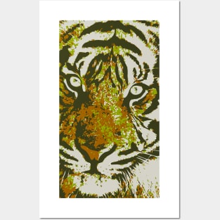 stylized tiger head Posters and Art